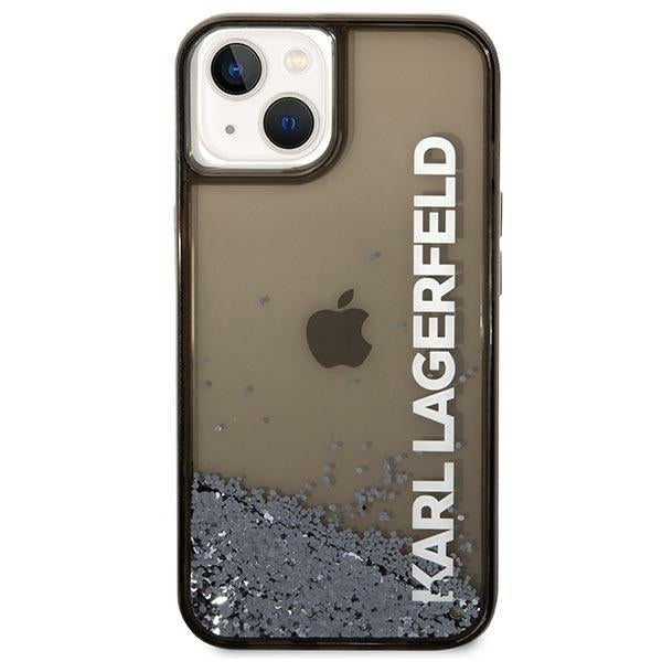 Kotelo Apple iPhone 14 Plus -puhelimelle, Karl Lagerfeld, Liquid Glitter KL Logo, Musta