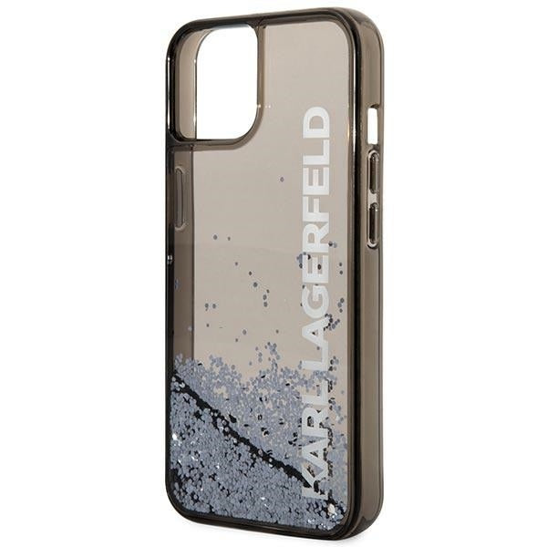 Kotelo Apple iPhone 14 Plus -puhelimelle, Karl Lagerfeld, Liquid Glitter KL Logo, Musta