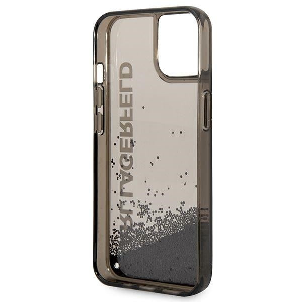 Kotelo Apple iPhone 14 Plus -puhelimelle, Karl Lagerfeld, Liquid Glitter KL Logo, Musta