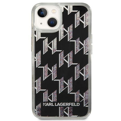 Suojakotelo Apple iPhone 14 Plus:lle, Karl Lagerfeld, Liquid Glitter Monogram, Musta