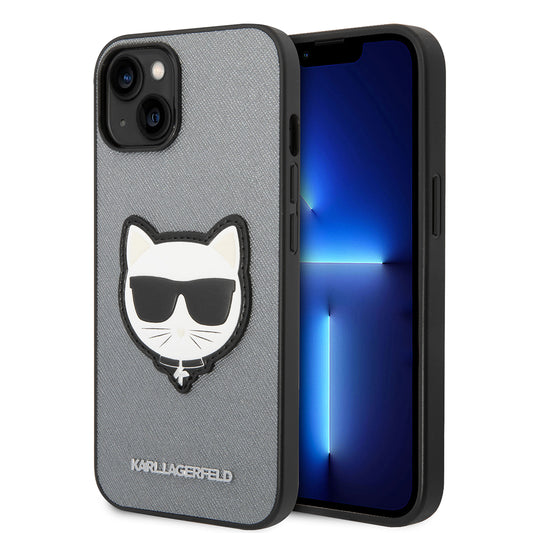 Kotelo Apple iPhone 14 Plus:lle, Karl Lagerfeld, Saffiano Choupette's Head, Hopea