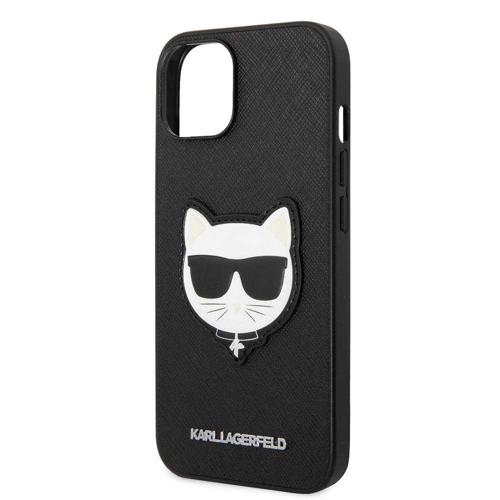 Kotelo Apple iPhone 14 Plus -puhelimelle, Karl Lagerfeld, Saffiano Choupette's Head, Musta