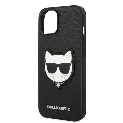 Kotelo Apple iPhone 14 Plus -puhelimelle, Karl Lagerfeld, Saffiano Choupette's Head, Musta