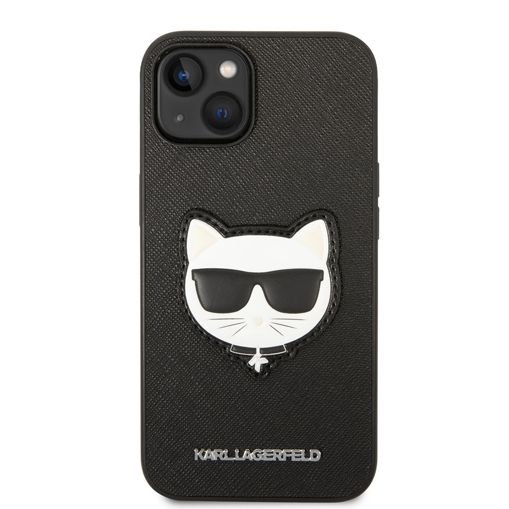 Kotelo Apple iPhone 14 Plus -puhelimelle, Karl Lagerfeld, Saffiano Choupette's Head, Musta