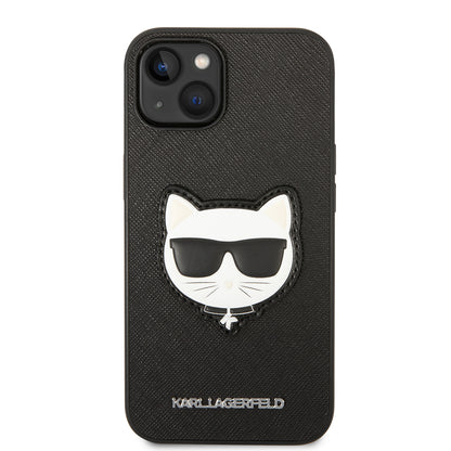 Kotelo Apple iPhone 14 Plus -puhelimelle, Karl Lagerfeld, Saffiano Choupette's Head, Musta