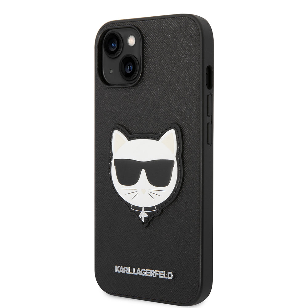 Kotelo Apple iPhone 14 Plus -puhelimelle, Karl Lagerfeld, Saffiano Choupette's Head, Musta