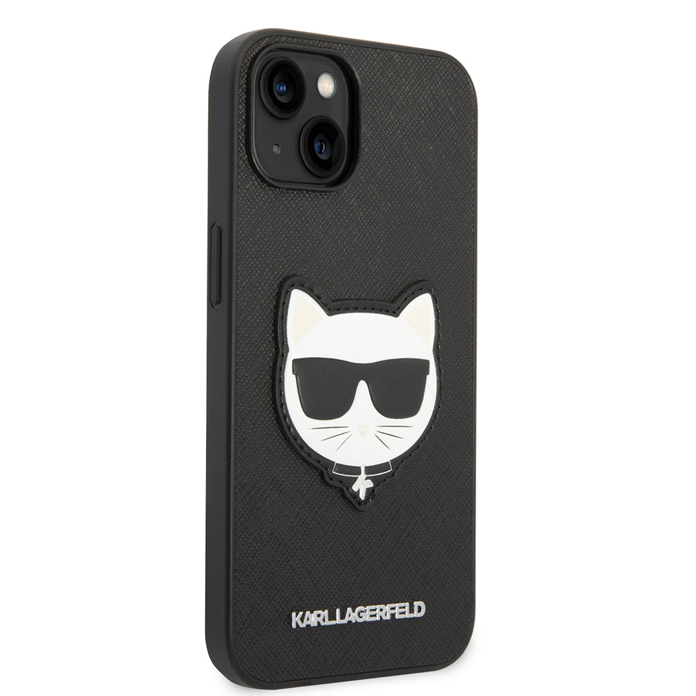 Kotelo Apple iPhone 14 Plus -puhelimelle, Karl Lagerfeld, Saffiano Choupette's Head, Musta