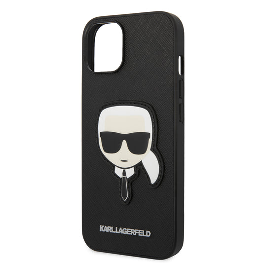Kotelo Apple iPhone 14 Plus -puhelimelle, Karl Lagerfeld, Saffiano Karl's Head, Musta