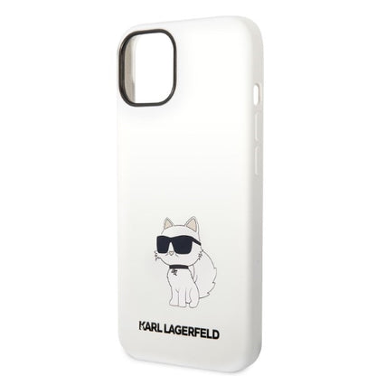 Kotelo Apple iPhone 14 Plus -puhelimelle, Karl Lagerfeld, Silicone Choupette, Valkoinen