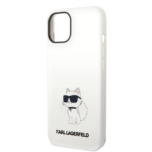 Kotelo Apple iPhone 14 Plus -puhelimelle, Karl Lagerfeld, Silicone Choupette, Valkoinen