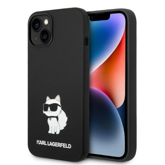 Kotelo Apple iPhone 14 Plus -puhelimelle, Karl Lagerfeld, Silicone Choupette, Musta