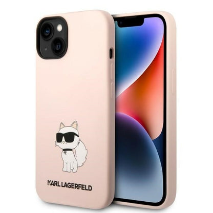Kotelo Apple iPhone 14 Plus -puhelimelle, Karl Lagerfeld, Silicone Choupette, Pinkki