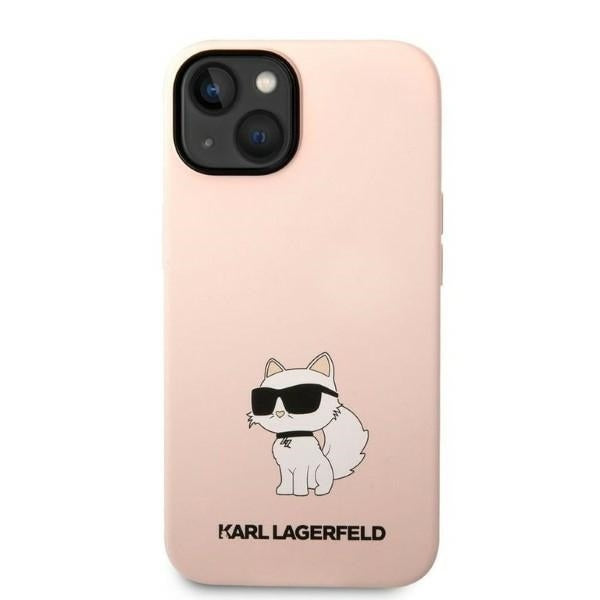 Kotelo Apple iPhone 14 Plus -puhelimelle, Karl Lagerfeld, Silicone Choupette, Pinkki