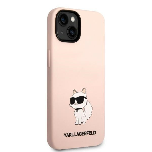 Kotelo Apple iPhone 14 Plus -puhelimelle, Karl Lagerfeld, Silicone Choupette, Pinkki