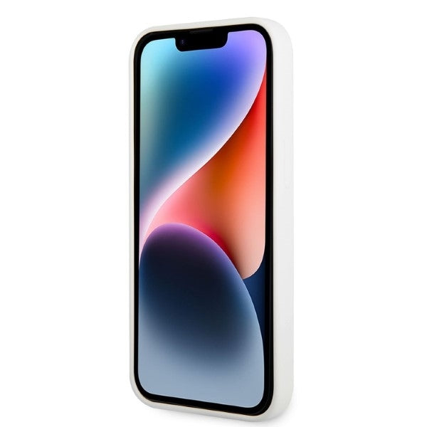 Kotelo Apple iPhone 14 Plus -puhelimelle, Karl Lagerfeld, Silicone Ikonik Karl, Valkoinen