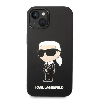 Suojakotelo Apple iPhone 14 Plus -puhelimelle, Karl Lagerfeld, Silicone Ikonik Karl, Musta