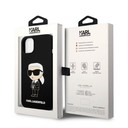 Suojakotelo Apple iPhone 14 Plus -puhelimelle, Karl Lagerfeld, Silicone Ikonik Karl, Musta