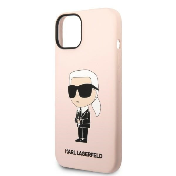 Kotelo Apple iPhone 14 Plus -puhelimelle, Karl Lagerfeld, Silicone Ikonik Karl, Pinkki