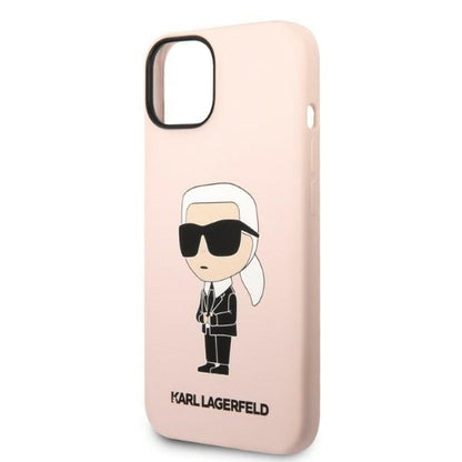 Kotelo Apple iPhone 14 Plus -puhelimelle, Karl Lagerfeld, Silicone Ikonik Karl, Pinkki