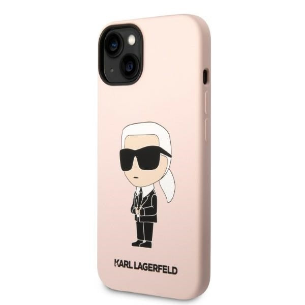 Kotelo Apple iPhone 14 Plus -puhelimelle, Karl Lagerfeld, Silicone Ikonik Karl, Pinkki