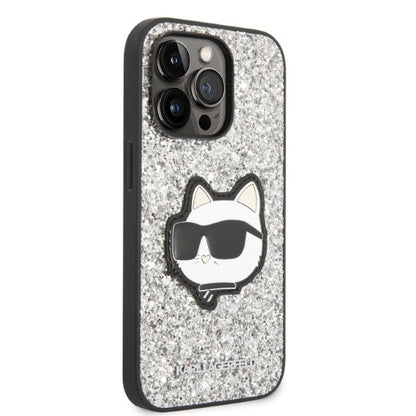 Kotelo Apple iPhone 14 Prolle, Karl Lagerfeld, Glitter Choupette Patch, Hopea