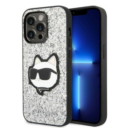 Kotelo Apple iPhone 14 Prolle, Karl Lagerfeld, Glitter Choupette Patch, Hopea