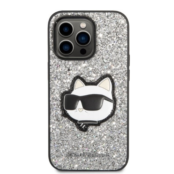Kotelo Apple iPhone 14 Prolle, Karl Lagerfeld, Glitter Choupette Patch, Hopea