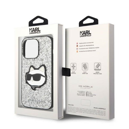 Kotelo Apple iPhone 14 Prolle, Karl Lagerfeld, Glitter Choupette Patch, Hopea