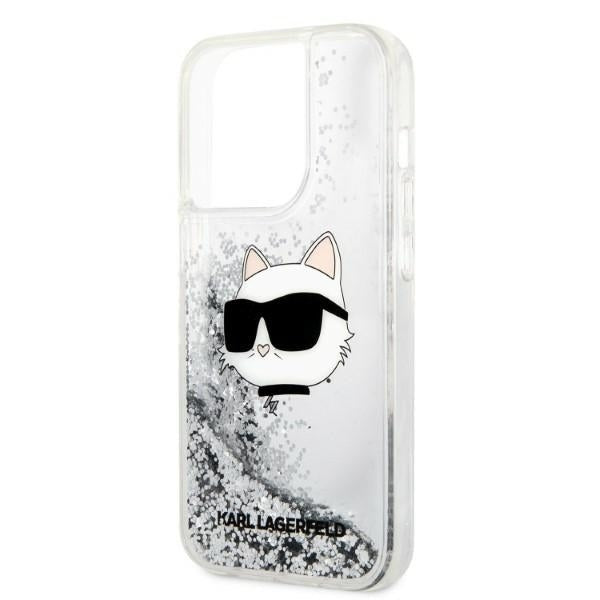 Kotelo Apple iPhone 14 Prolle, Karl Lagerfeld, Glitter Choupette's Head, Hopea