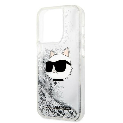 Kotelo Apple iPhone 14 Prolle, Karl Lagerfeld, Glitter Choupette's Head, Hopea