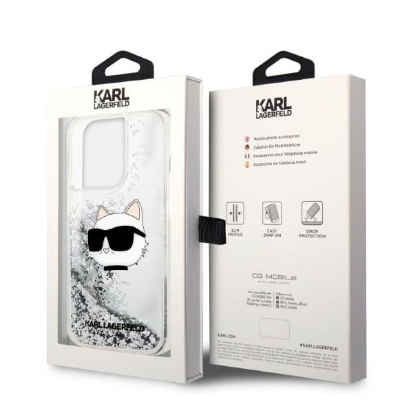 Kotelo Apple iPhone 14 Prolle, Karl Lagerfeld, Glitter Choupette's Head, Hopea