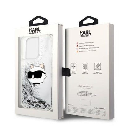 Kotelo Apple iPhone 14 Prolle, Karl Lagerfeld, Glitter Choupette's Head, Hopea
