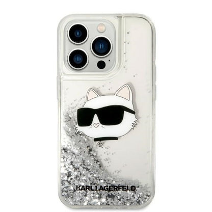 Kotelo Apple iPhone 14 Prolle, Karl Lagerfeld, Glitter Choupette's Head, Hopea