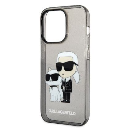 Case for Apple iPhone 14 Pro, Karl Lagerfeld, Glitter Karl & Choupette, Black