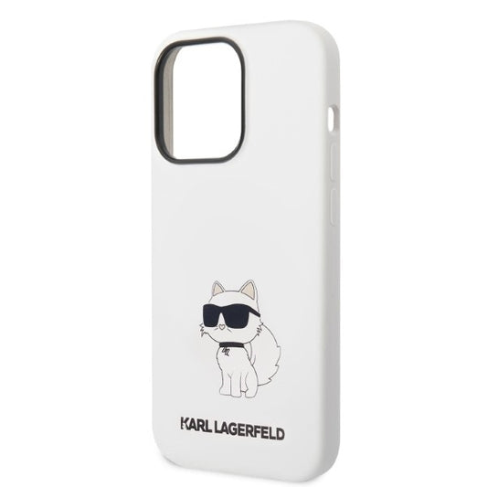 Suojakotelo Apple iPhone 14 Prolle, Karl Lagerfeld, Silicone Choupette, Valkoinen