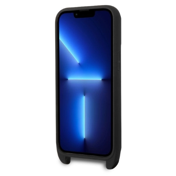 Kotelo Apple iPhone 14 Prolle, Karl Lagerfeld, Monogram Ikonik Karl, Musta