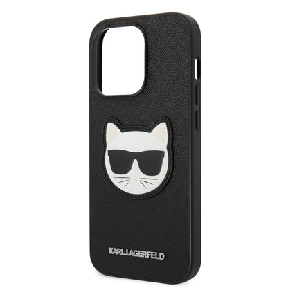 Kotelo Apple iPhone 14 Prolle, Karl Lagerfeld, Saffiano Choupette's Head, Musta