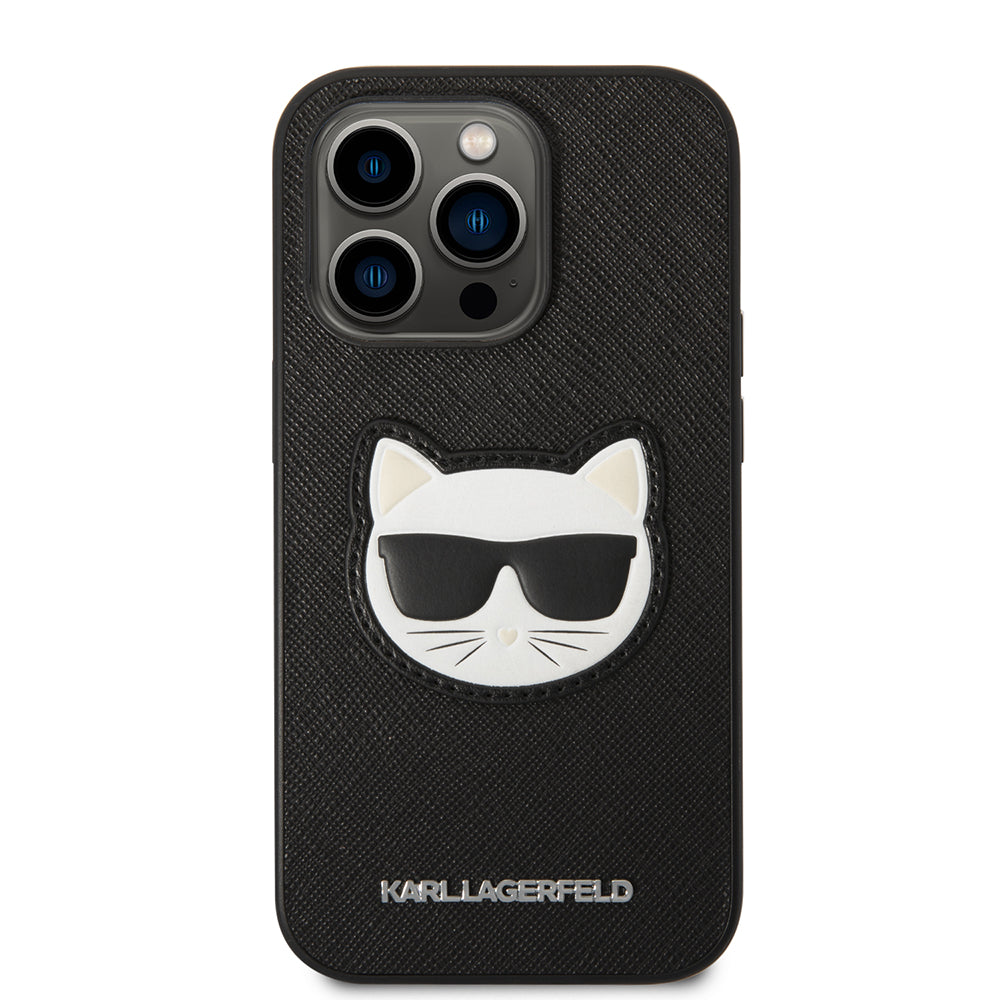 Kotelo Apple iPhone 14 Prolle, Karl Lagerfeld, Saffiano Choupette's Head, Musta