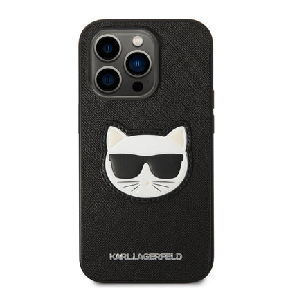 Kotelo Apple iPhone 14 Prolle, Karl Lagerfeld, Saffiano Choupette's Head, Musta