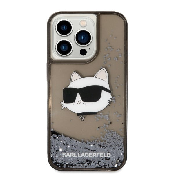 Kotelo Apple iPhone 14 Pro Max:lle, Karl Lagerfeld, Glitter Choupette's Head, Musta