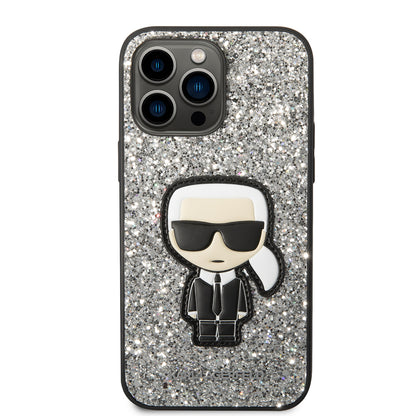 Kotelo Apple iPhone 14 Pro Max:lle, Karl Lagerfeld, Glitter Flakes Ikonik Karl, Hopea