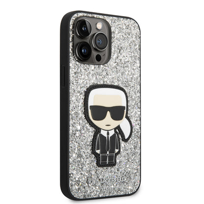 Kotelo Apple iPhone 14 Pro Max:lle, Karl Lagerfeld, Glitter Flakes Ikonik Karl, Hopea