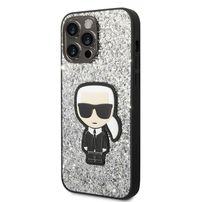 Kotelo Apple iPhone 14 Pro Max:lle, Karl Lagerfeld, Glitter Flakes Ikonik Karl, Hopea