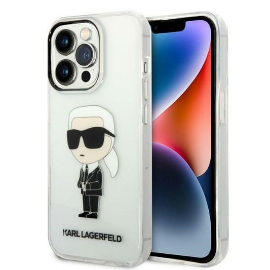 Kotelo Apple iPhone 14 Pro Max:lle, Karl Lagerfeld, Ikonik Karl, Läpinäkyvä