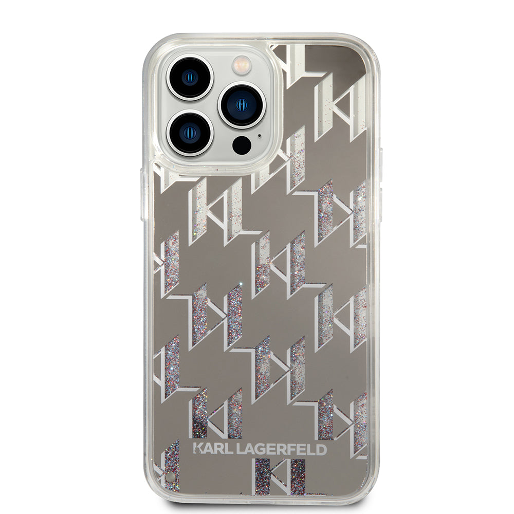 Kotelo Apple iPhone 14 Pro Max:lle, Karl Lagerfeld, Liquid Glitter Monogram, Hopea