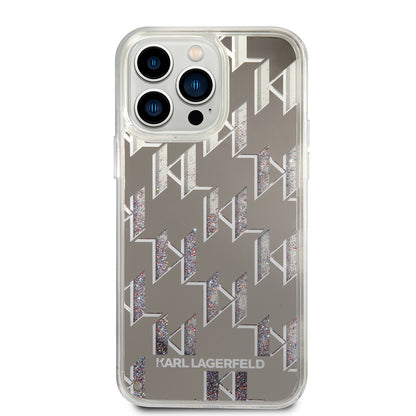 Kotelo Apple iPhone 14 Pro Max:lle, Karl Lagerfeld, Liquid Glitter Monogram, Hopea