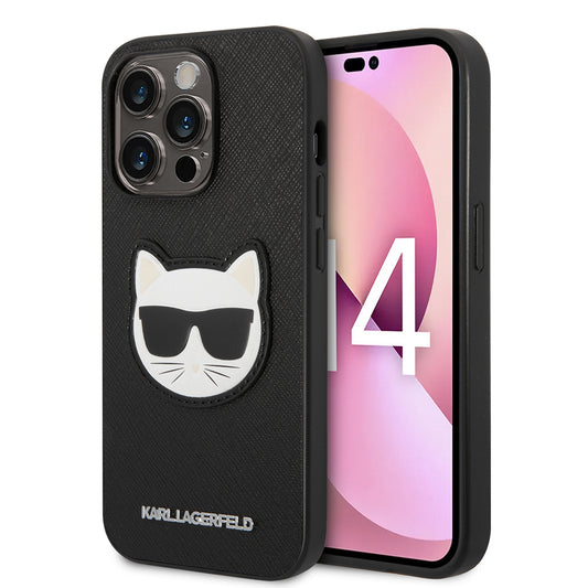Suojakotelo Apple iPhone 14 Pro Maxille, Karl Lagerfeld, Saffiano Choupette's Head, Musta
