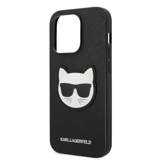 Suojakotelo Apple iPhone 14 Pro Maxille, Karl Lagerfeld, Saffiano Choupette's Head, Musta