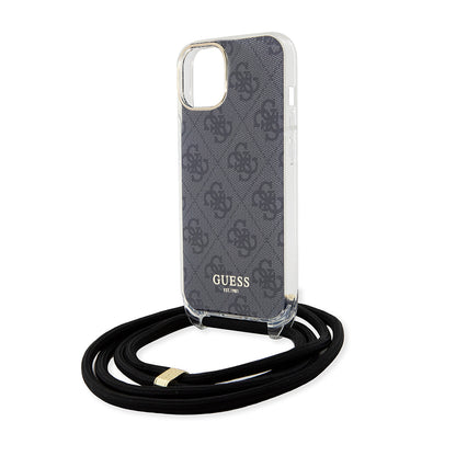 Suojakotelo Apple iPhone 15:lle, Guess, 4G IML Printed Crossbody, Musta