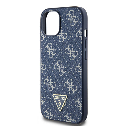 Case for Apple iPhone 15, Guess, 4G Triangle Logo, Blue